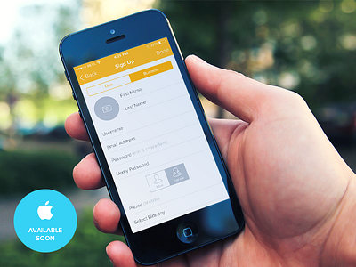 Sign Up clean flat ios ios7 iphone mobile modern photoshop psd ui user interface ux