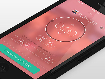 Timer UI app exercise fitness flat gradient ios lifestyle sports ui workout