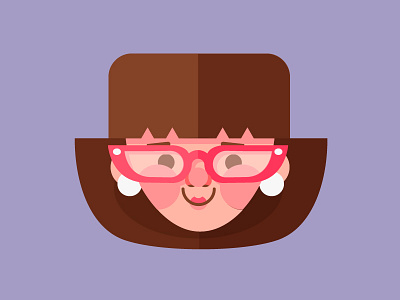 Señora character glasses hair head illustration lady vector vectorial woman