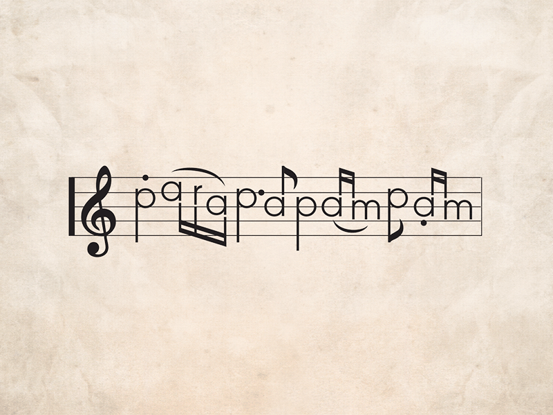 Parapapampam christmas song music note