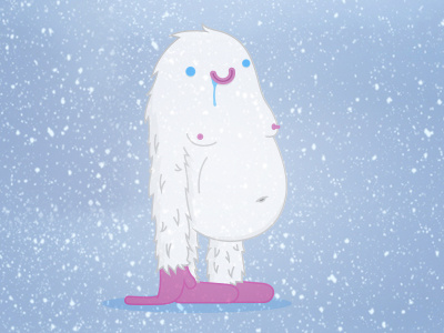 Hey there, Mr. Yeti cartoon character doodle illustration sasquatch snowman yeti
