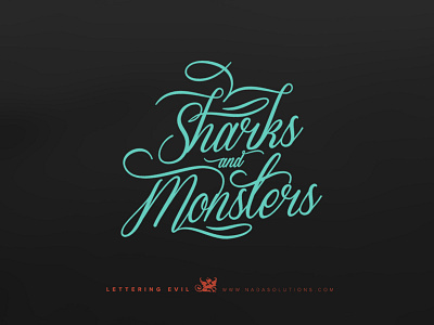 Dribbble Days / 1 / Lettering: Sharks and Monsters lettering mint red typography