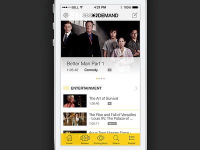 SBS onDemand browsing companion design iphone tv video