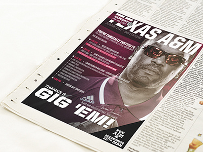 Texas A&M - Game Day & Event Invitations aggies design flyer football invitation manziel maroon ncaa nfl poster print sumlin