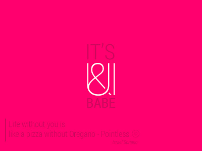 Oregano heart love pink pizza typography