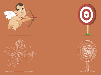 Cupid trainee cartoon valentines vector