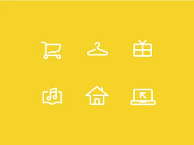 Shopping Icons cart design gift hanger home icon line media shopping tech