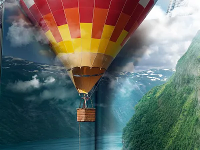 Baloon baloon clouds icon illustration teaser