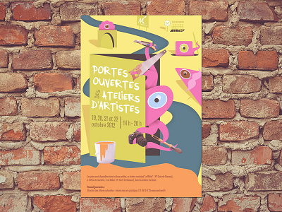 Open studio day poster illustration monsters open studio day poster design