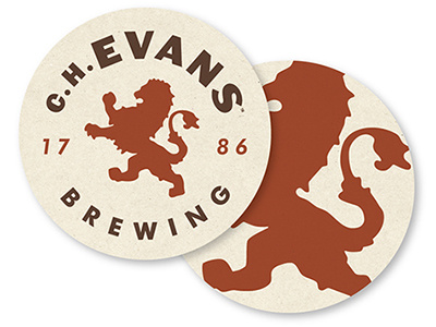 C.H. Evans Brewing Co. coasters albany beer coasters craft lion