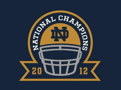 Notre Dame Football National Champions Logo Concept brand design branding branding concept champions football helmet identity design illustration illustrator irish logo logo concept logo design notre dame patch sports