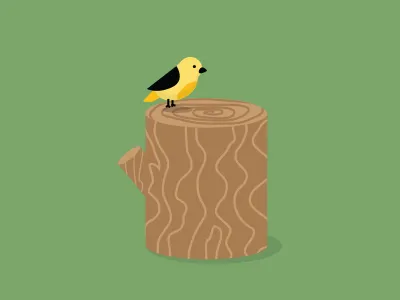 Feeling stumped? bird colors forest illustration perch pigeon stump texture tree tweet wood yellow