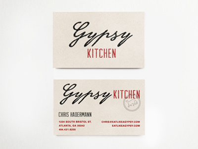 Gypsy Kitchen Business Card branding bull business card logotype restaurant spanish