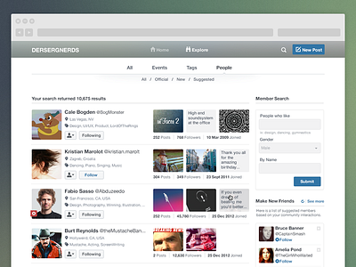 Member Explore: Backplane backplane profile search uiux