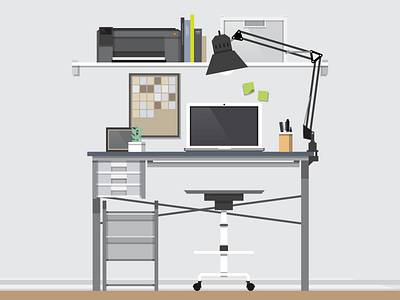 Desk on a good day desk vector