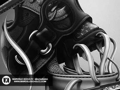 One of some parts of the project I'm working on! illustration shoe shoelaces shoes skull sneakers texture