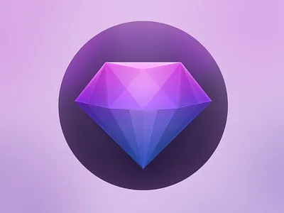 Diamond icon circle diamond effects flat portfolio shiny