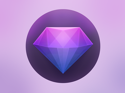 Diamond icon circle diamond effects flat portfolio shiny