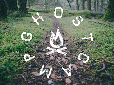 Forest band brand branding camp camping fire ghost icons identity logo music musician