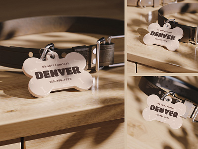 Pet ID Tag Mockup collar