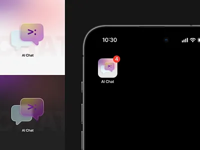 AI chat app icon design app branding icon logo ui
