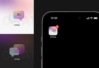 AI chat app icon design app branding icon logo ui