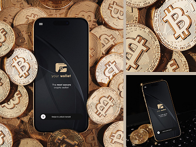 Smartphone with Gold Coins Mockup investment