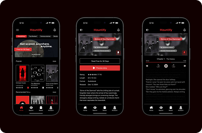 Hauntify Horror Story App ui