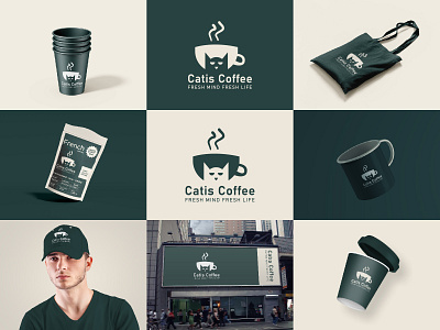 Cat Coffee | Coffee Shop Cafe Logo Design branding cafe cats cats cofee logo coffee logo coffee shop cup design food gradeint graphic design iconic identity illustration logo logo design modern organic coffeee restaurant logo tea