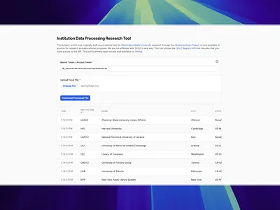 Institution Data Processing Research Tool branding design graphic design landing ui