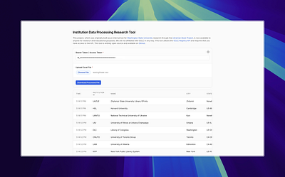 Institution Data Processing Research Tool branding design graphic design landing ui