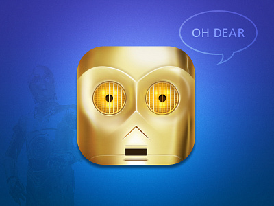 C3PO c3po icon illustration ios metal movie robot starwars yellow