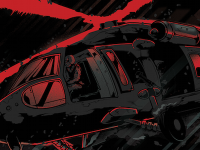 64 Going Down black hawk down fan art gutierrez helicopter hero complex galllery illustration imagined worlds