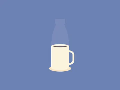 Filled with Positivity bottle coffee cup drinks feel flat good mug positive steam tea vector