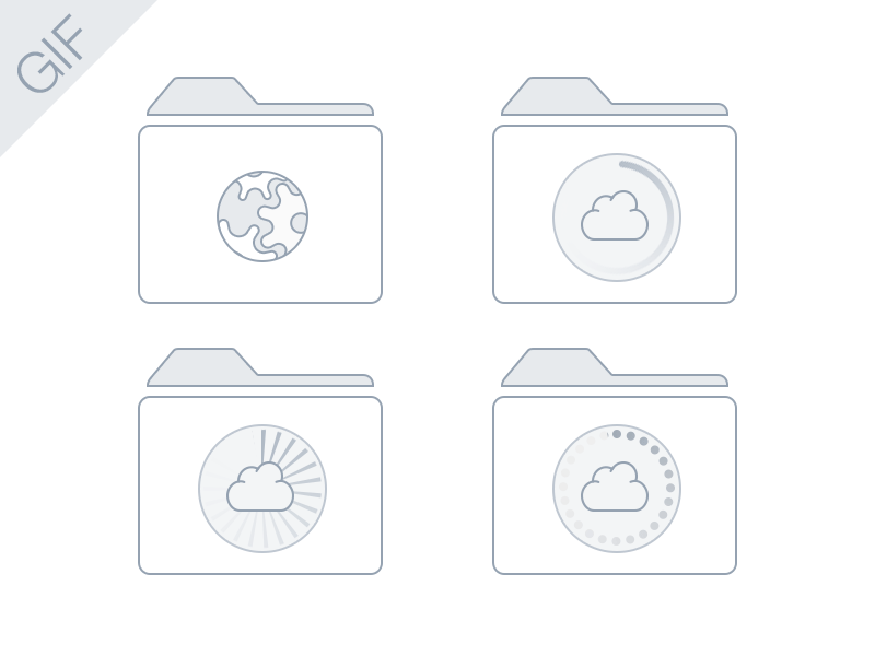 Folder Process Animation [GIF] animated gif animation cloud flat folder gif icon ios7 minimalist process simple spinner