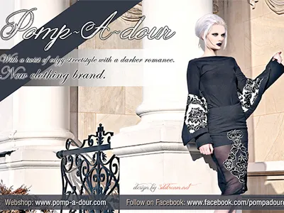 Flyer for Pomp-A-dour clothing fashion flyer pomp a dour victoria