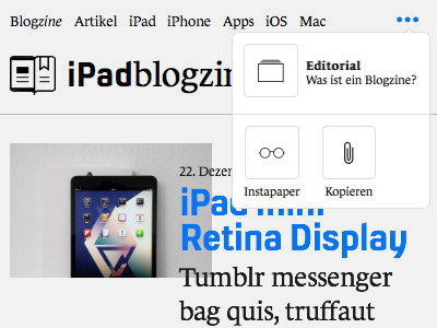 Popover menu blog ipad ui web