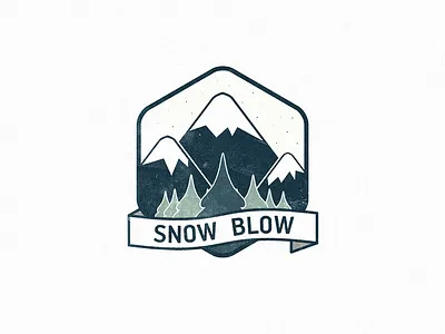 Snow blow badge banner design graphic icon illustration mountain snow texture typography vintage winter