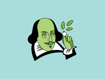 Shakespearmints green illustration leaf man mint shakespeare teal vector