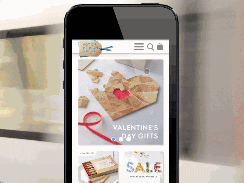 (.GIF) - Noths Mobile Interaction ecommerce mcommerce mobile mobile navigation navigation notonthehighstreet.com rwd ui ui gif ux