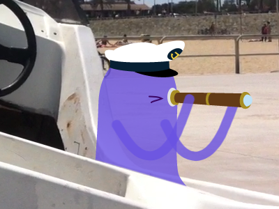 I'm on a boat boat captain character illustration maritime monster ship