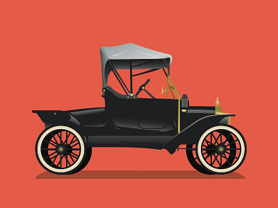 Ford Model T 1910 car classic ford illustration model road travel vintage