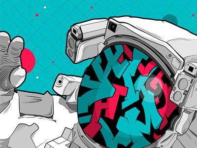 Astronaut astronaut graffiti illustration space vector