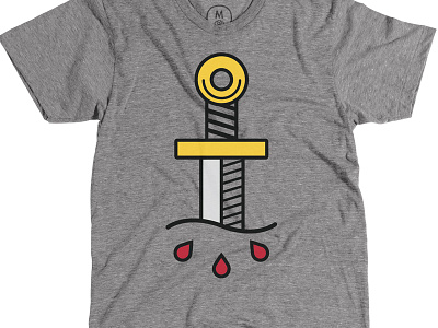 Dagger Shirt blood cotton bureau dagger retro shirt tattoo