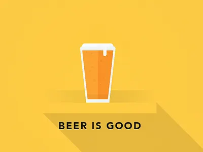 Beer Is Good amber beer bier design flat flataday vector yellow