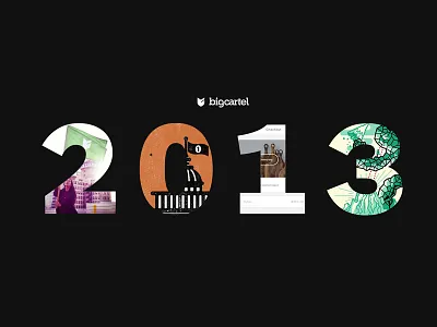 Two thousand and thirteen 2013 annual big cartel illustrations infographic numbers recap report review stats