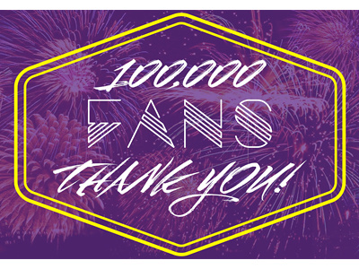 Facebook Celebration Cover celebration cover facebook fans fireworks purple thank you typography