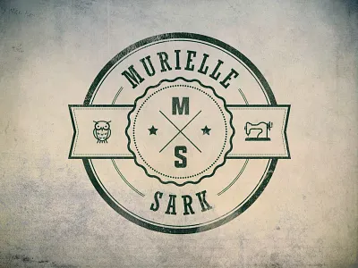 MS badge mark owl retro sewing machine vintage washed