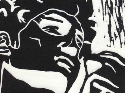 David design linocut linoleum print