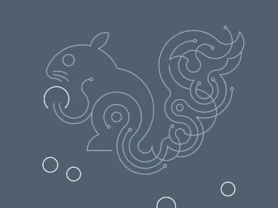 Squirrel – Grey version animal flat illustration lines screen print screenprint simple squirrel vector